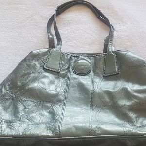COACH Signature Stitch Patent Leather Purse